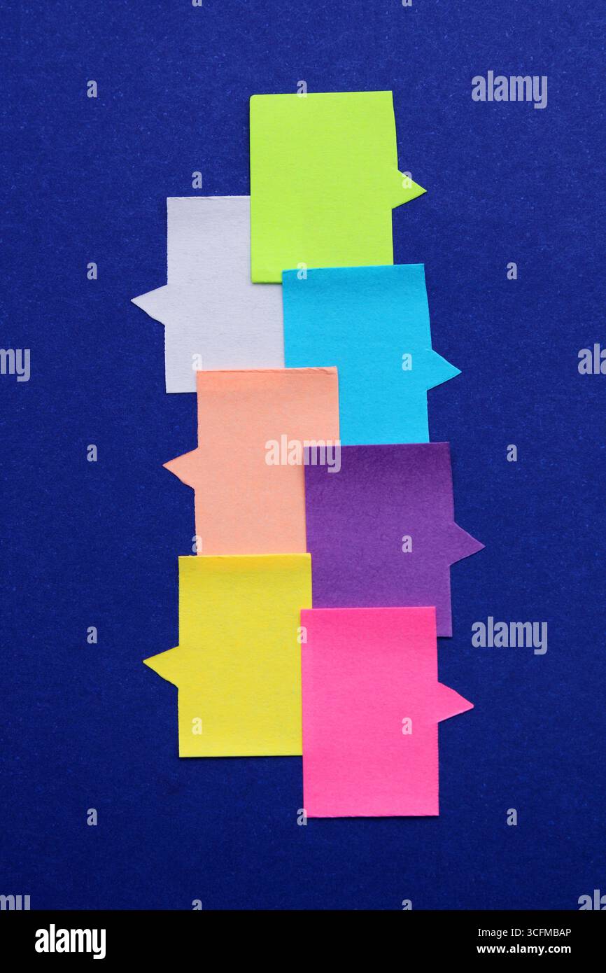Rappresentazione con finestre di dialogo colorate Foto Stock