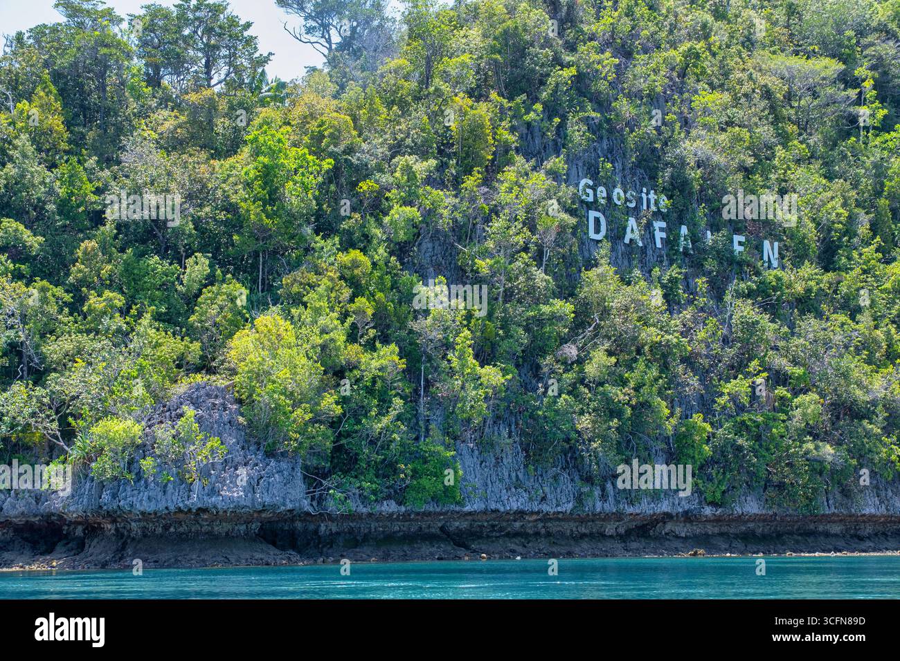 Misool è una delle quattro isole principali delle isole Raja Ampat nel sud-ovest di Papua. Più tardi, quest'isola divenne famosa per la sua bellezza naturale. La zona Foto Stock
