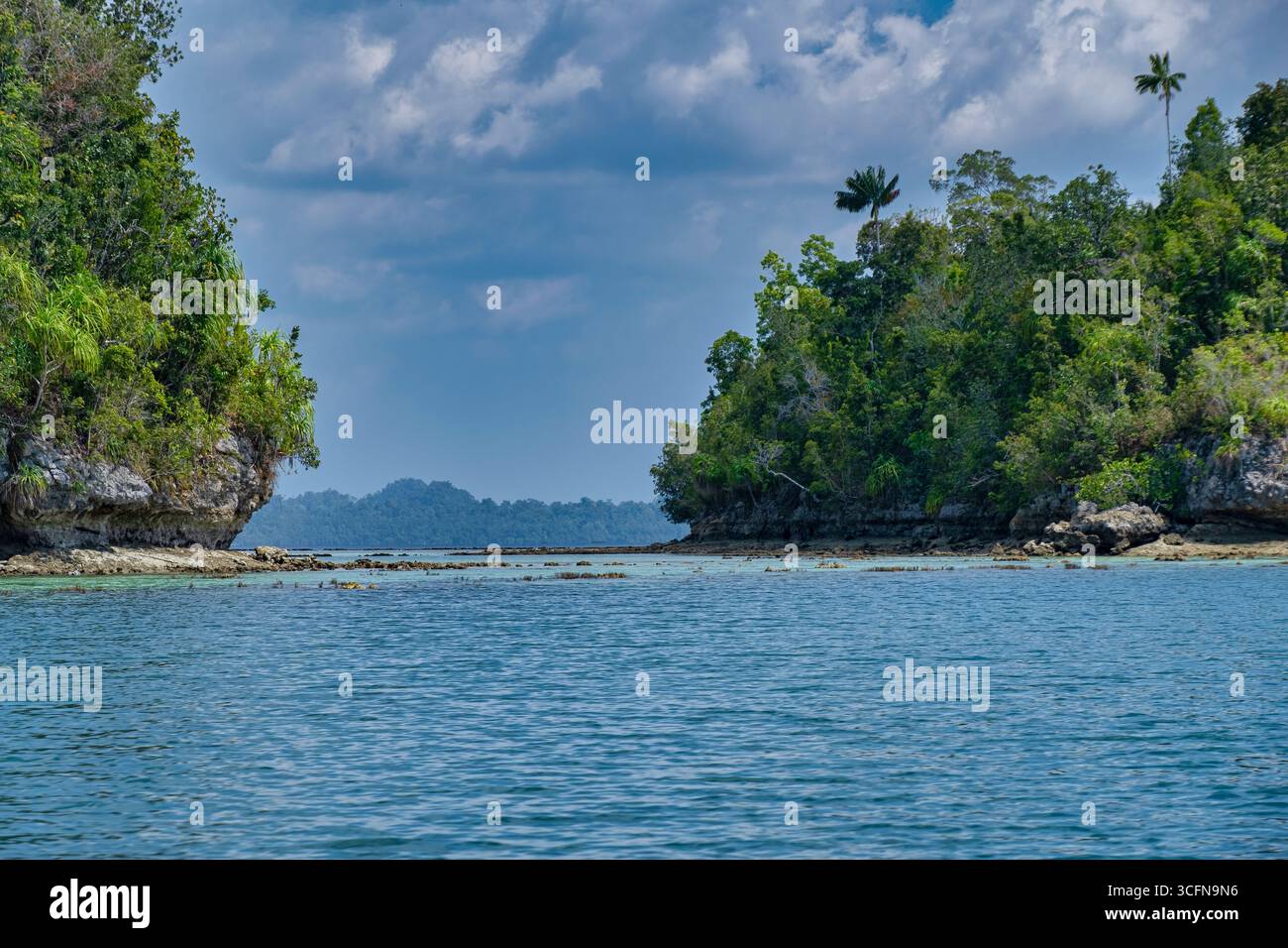 Il geosito di Dafalen e il suo picco è un luogo meraviglioso a Besir, Raja Ampat, Papua Occidentale che offre vedute mozzafiato dell'area circostante. Godetevi la pace Foto Stock