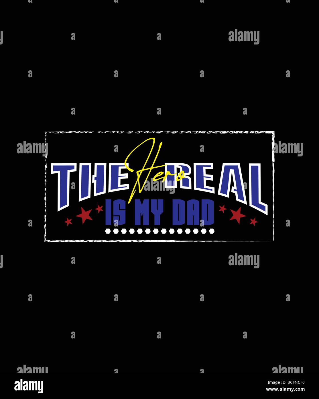 Design della t-shirt Real Hero Dad Illustrazione Vettoriale