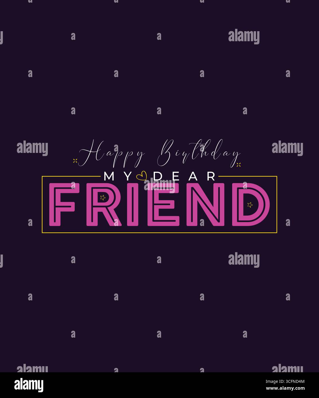 Buon compleanno, mio caro amico, design di t-shirt Illustrazione Vettoriale