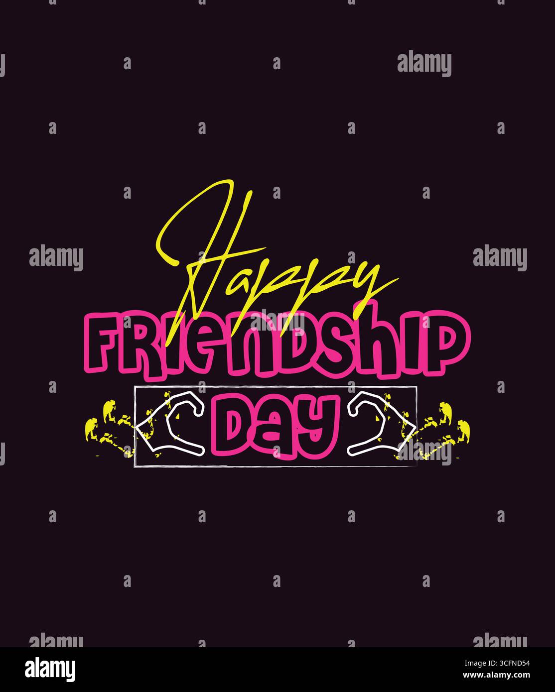 Design della t-shirt Happy Friendship Day Illustrazione Vettoriale