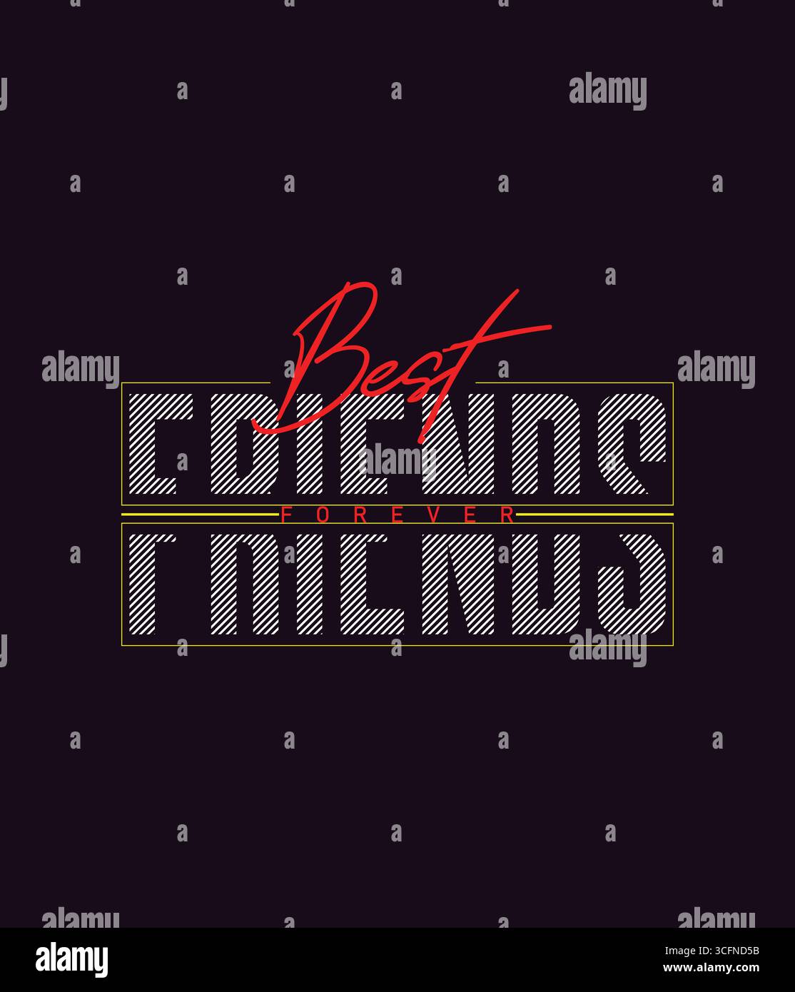 Il design della t-shirt dei migliori amici per sempre Illustrazione Vettoriale