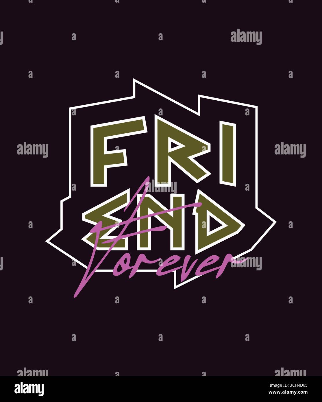 Design di t-shirt Friends Forever Illustrazione Vettoriale