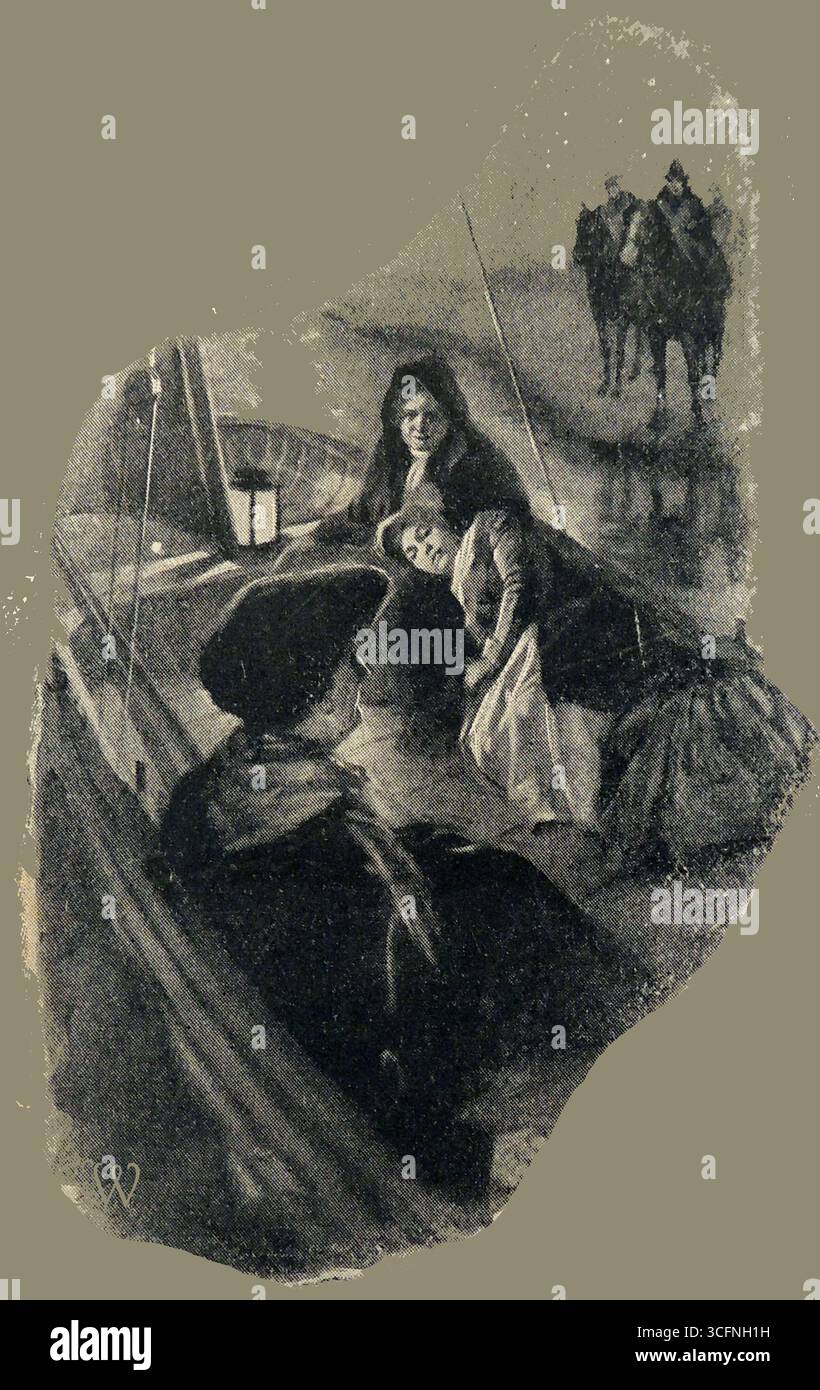 Le tre Mary o Maries. - Un'illustrazione del 1900 di una storia basata sulle 3 Marys (in questo caso solo due si crede siano Maria la madre del padre Gesù e Maria Maddalena che alcuni suppongono essere sua moglie). Una leggenda medievale afferma che Maria Maddalena, Maria di Giacobbe e Maria Salomè fuggita dalla Terra Santa e sbarcò a Saintes-Maries-de-la-Mer in Francia dove si stabilirono gli insediamenti, anche se altri dicono che la Vergine Maria viveva a Efeso dove una cappella rimane sul sito della sua casa. Foto Stock