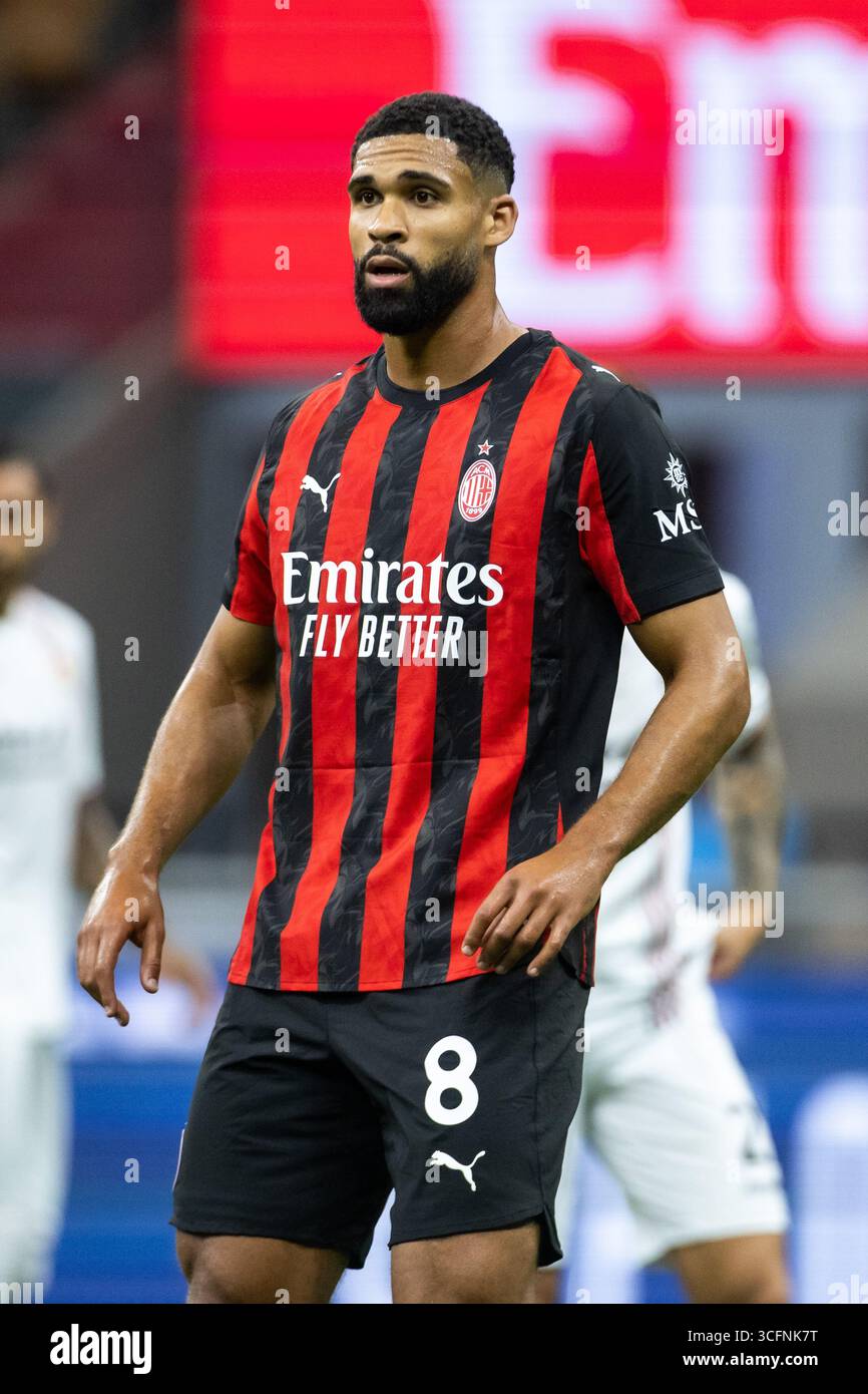 Milano, Italia. 23 agosto 2025. Stadio Meazza. Campionato Italiano di calcio di serie A. AC Milan vs Cremonese. Ruben Loftus-Cheek, Milano. Foto Stock