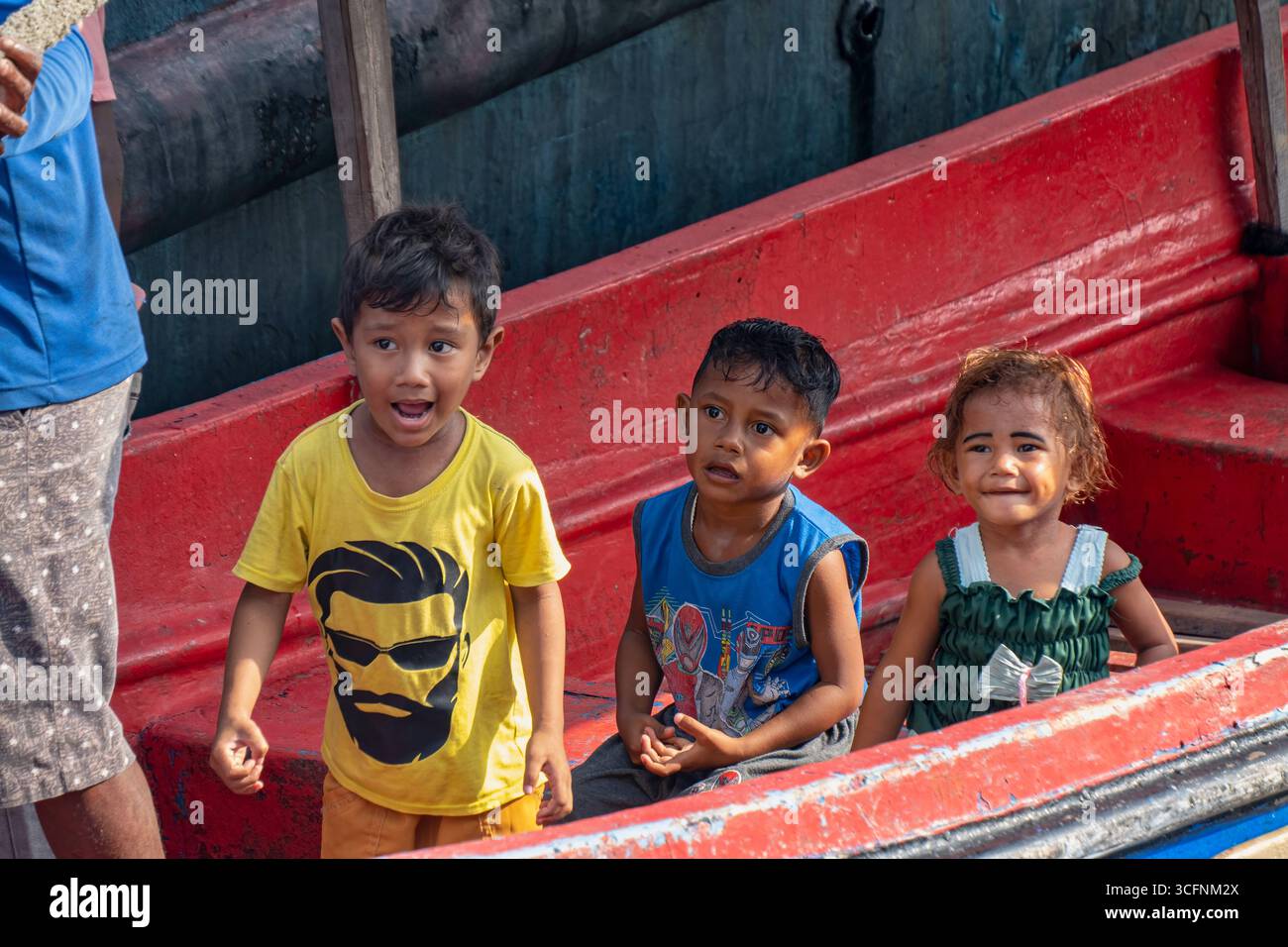 Misool è una delle quattro isole principali delle isole Raja Ampat nel sud-ovest di Papua. Più tardi, quest'isola divenne famosa per la sua bellezza naturale. La zona Foto Stock