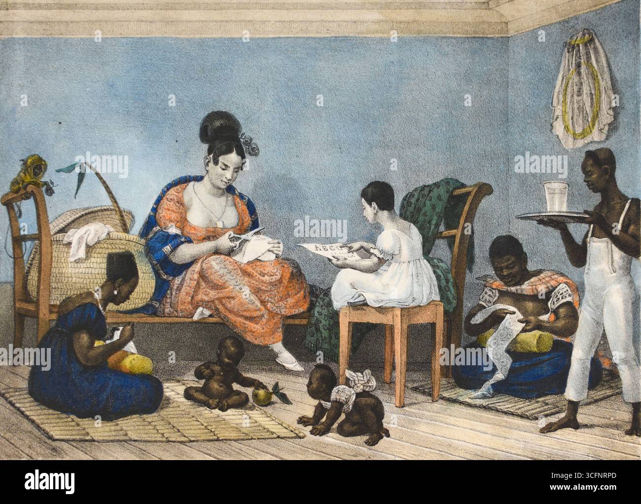 Famiglia di schiavi in Brasile di Jean Baptiste Debret Foto Stock