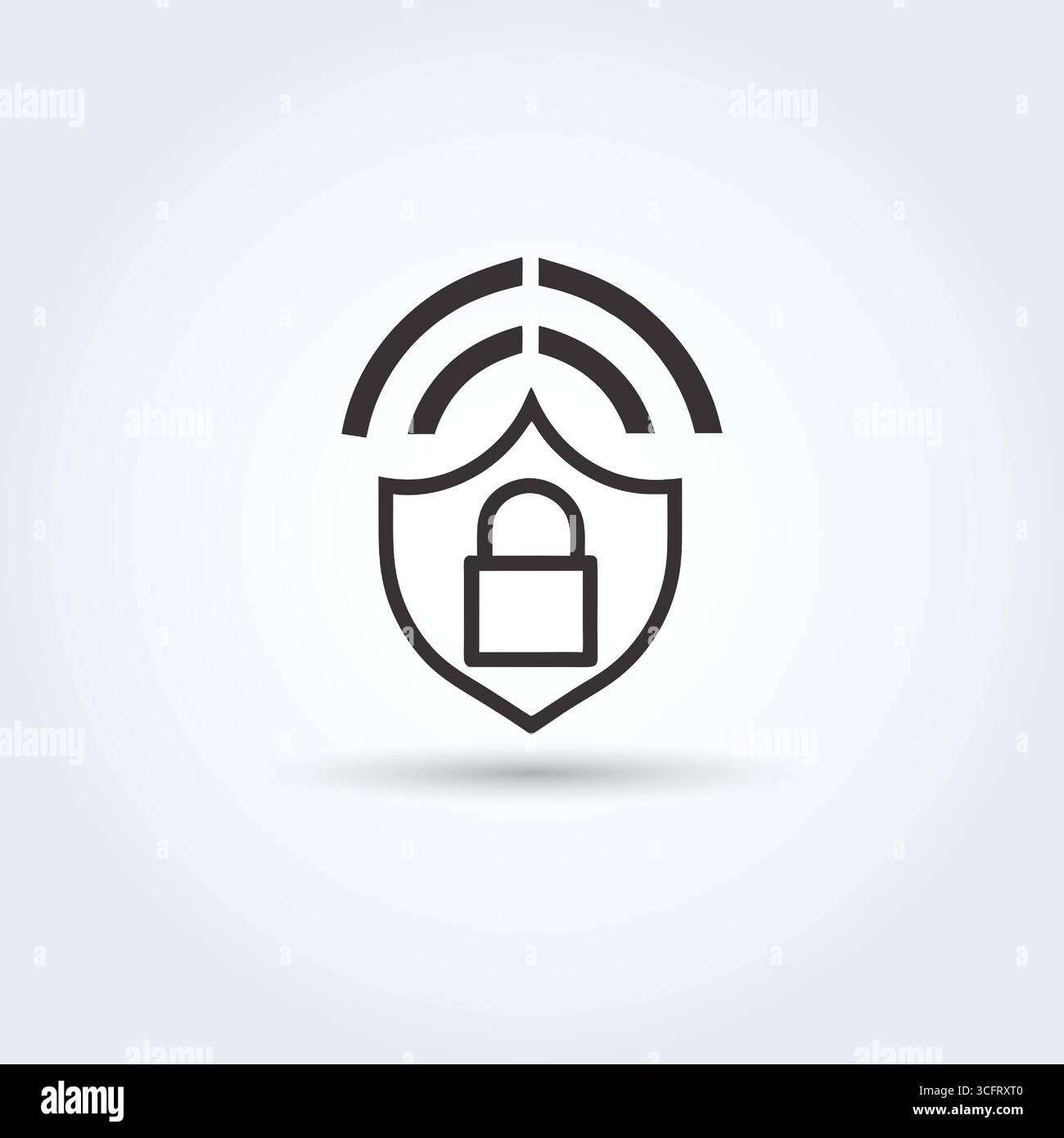 Modello di disegno del logo dell'app VPN Illustrazione Vettoriale