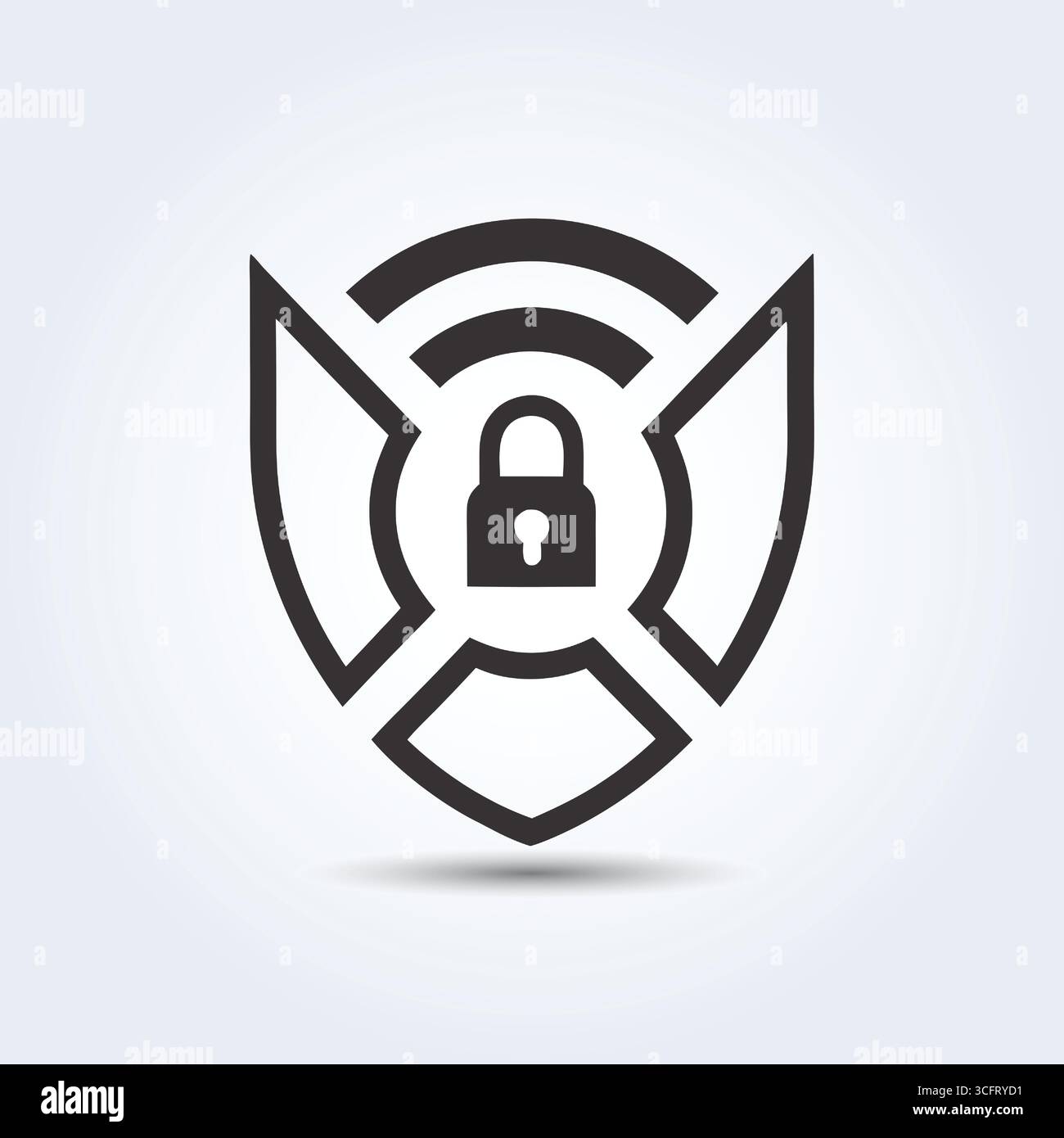 Modello di progettazione del logo dell'app mobile VPN Illustrazione Vettoriale