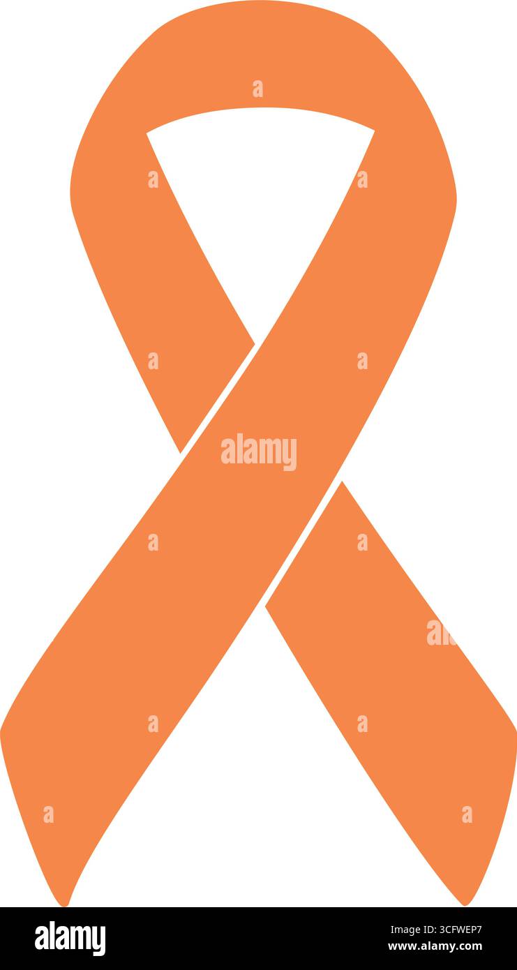 Nastro arancione di sensibilizzazione utilizzato per il vettore di raccolta fondi per il cancro alla leucemia Illustrazione Vettoriale