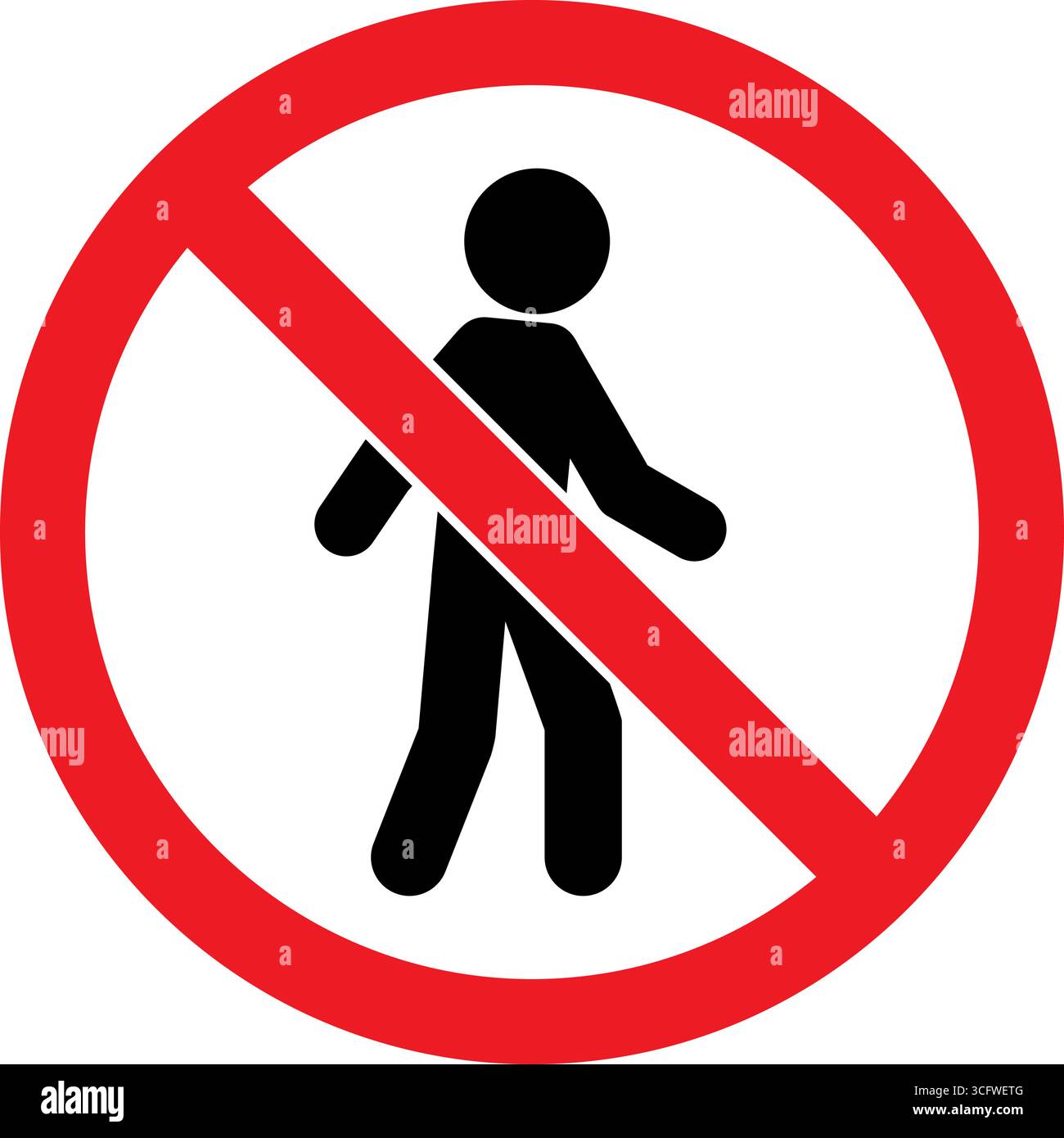 Rosso divieto di ingresso o il personale autorizzato firmano solo con una persona generica e un vettore di simboli proibiti Illustrazione Vettoriale