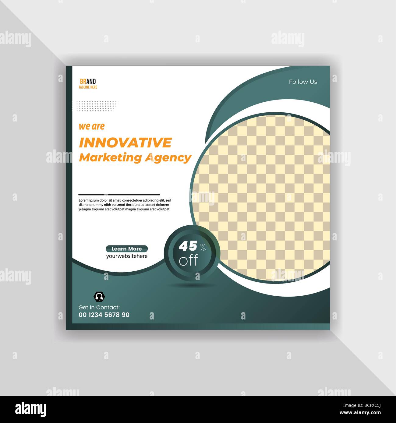 Innovativo modello di post sui social media delle agenzie di marketing per la crescita aziendale e le campagne pubblicitarie Illustrazione Vettoriale