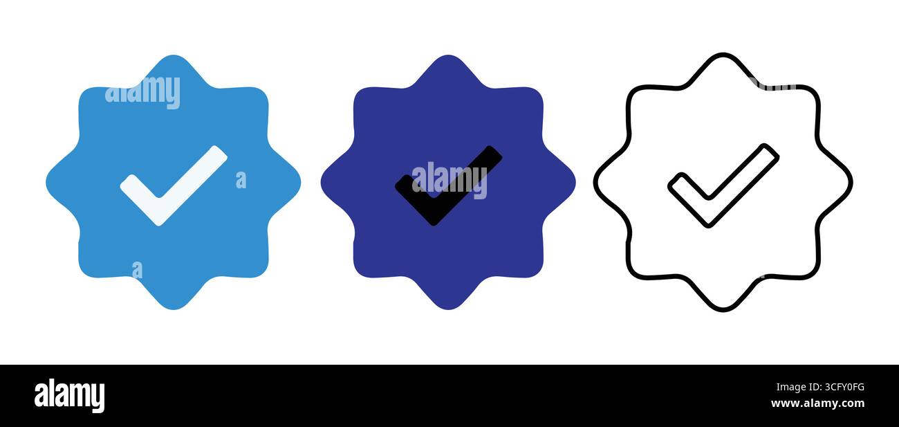 Icone di selezione minimalista in nero, blu e illustrazione vettoriale verde Illustrazione Vettoriale