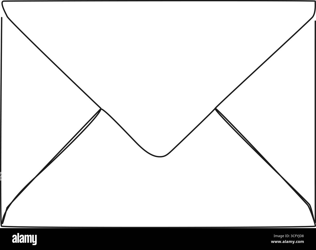 disegno continuo a linea singola dell'inviluppo, illustrazione vettoriale della line art Illustrazione Vettoriale