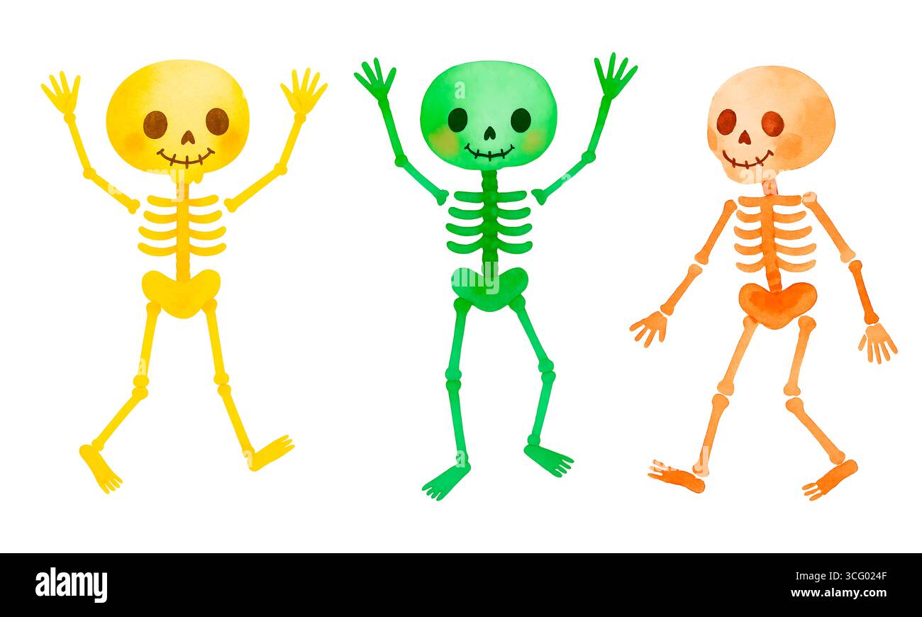 Cute Halloween Pack - Set Clipart Kawaii Spooky Foto Stock