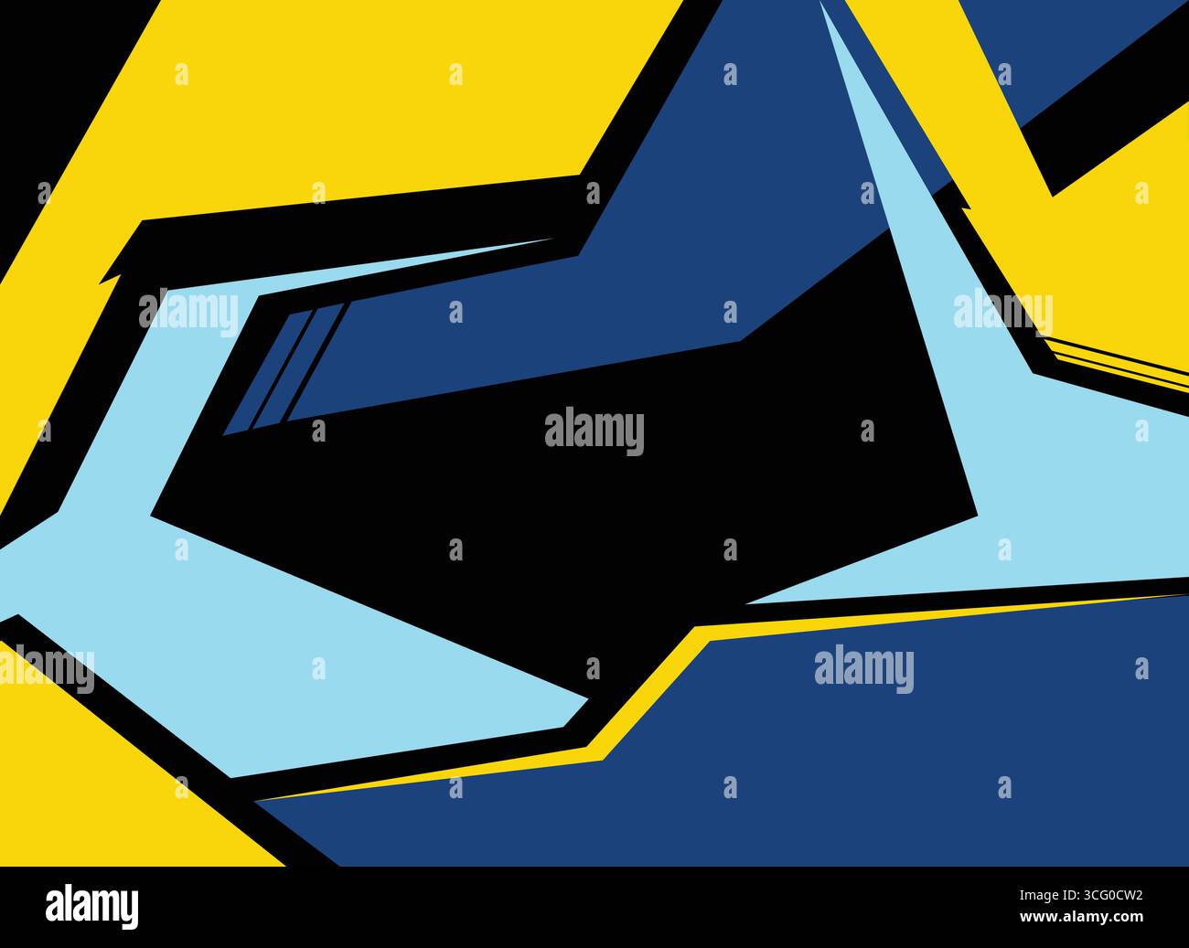 Design astratto di forma casuale giallo e blu Illustrazione Vettoriale