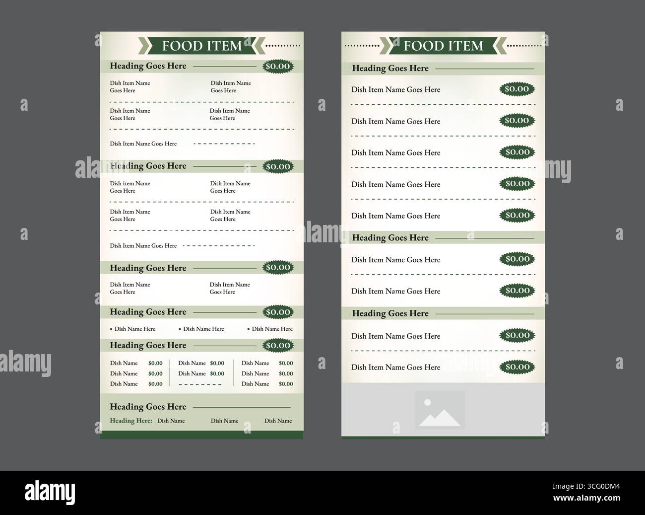 Menu dal design semplice ed elegante Illustrazione Vettoriale