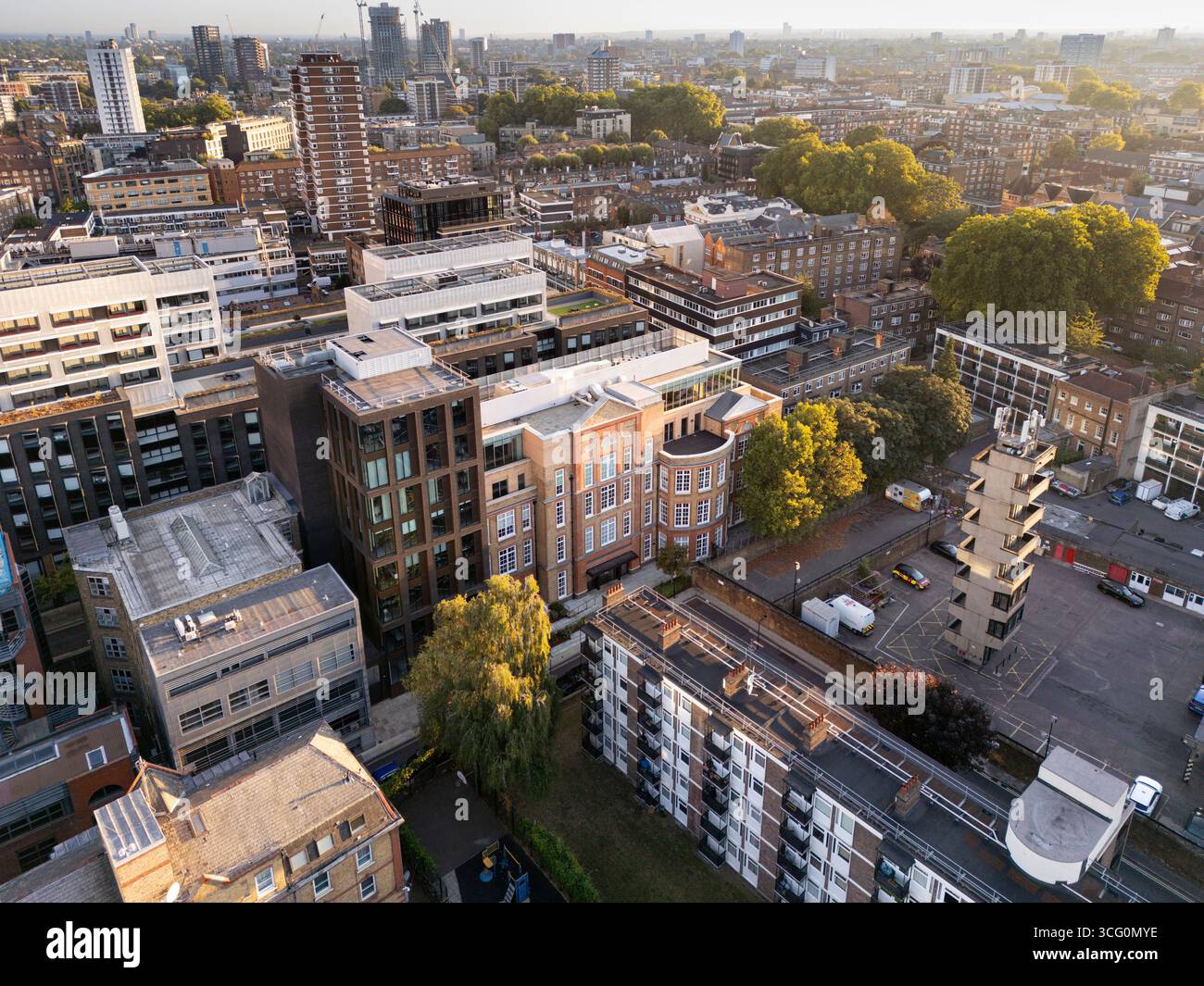 Vista aerea dello Shoreditch London Foto Stock