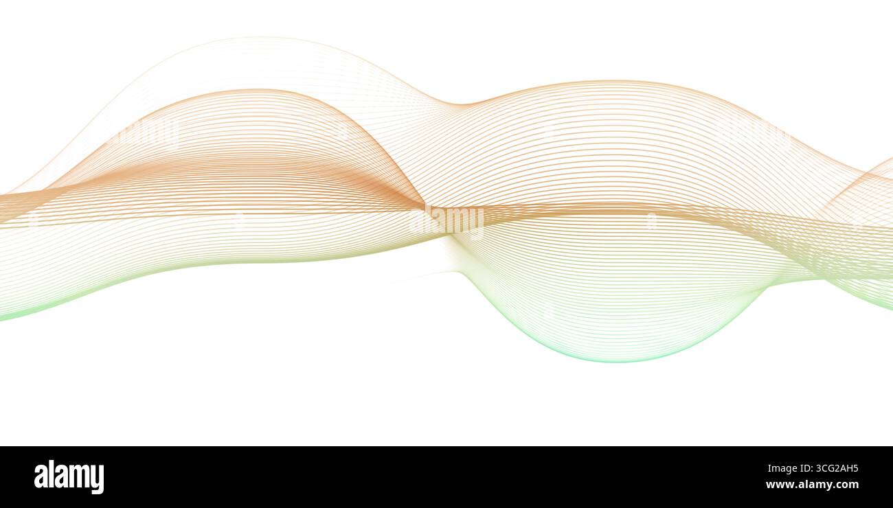 Forme d'onda sognanti che scorrono attraverso il Digital Space Design Foto Stock