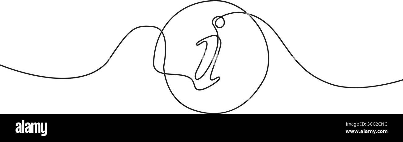 Simbolo delle informazioni. Illustrazione vettoriale del disegno di una linea. traccia modificabile. Illustrazione Vettoriale