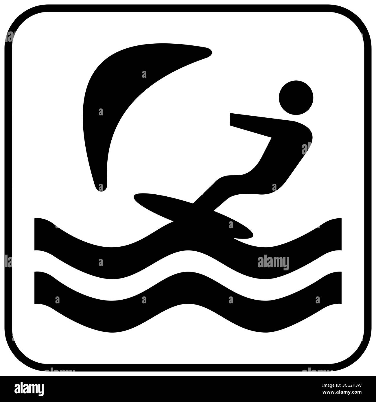 Icona attività acquatiche a bordo Foto Stock
