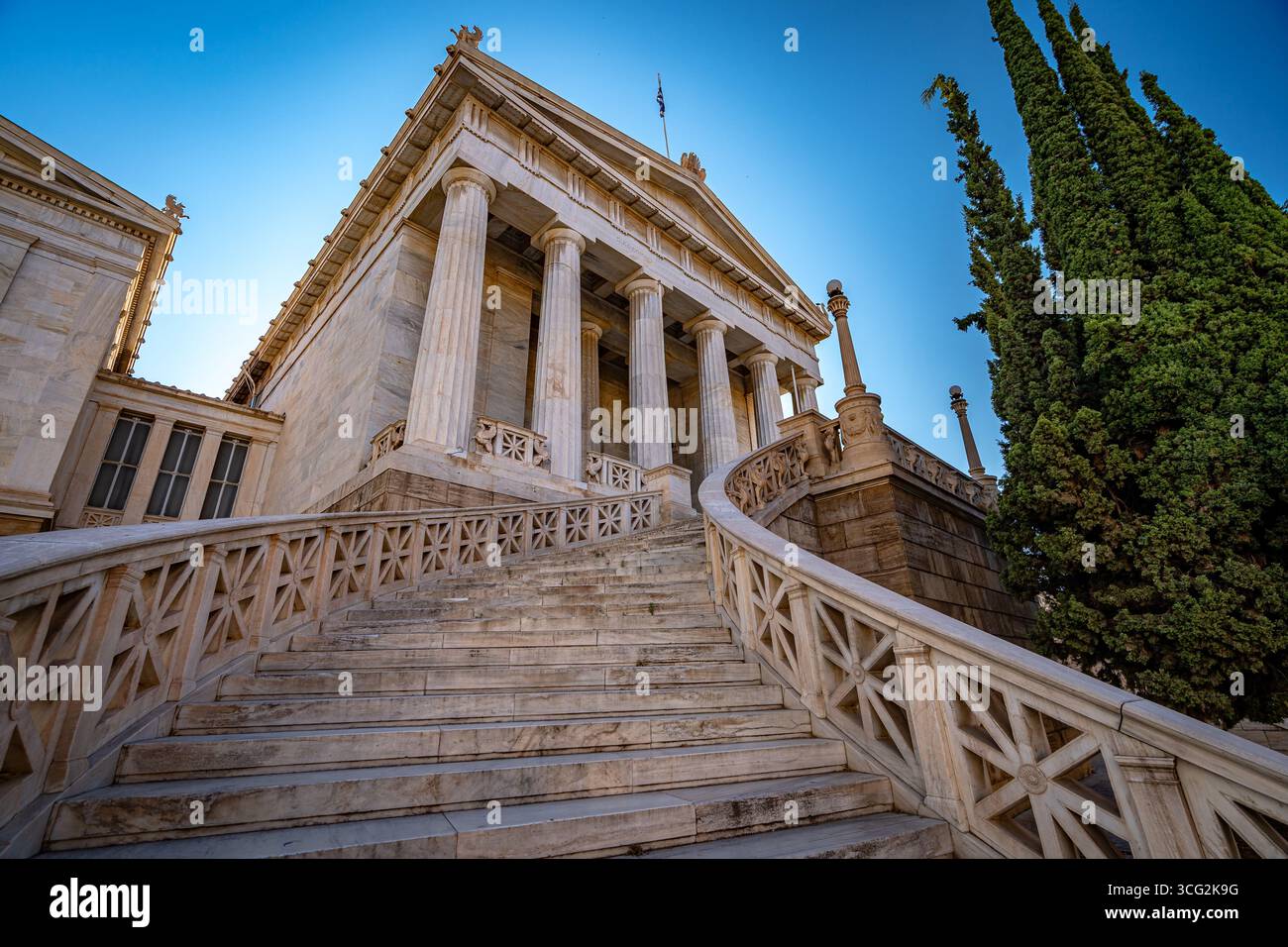 Atene, Grecia - Biblioteca Nazionale edificio Vallianeio Megaron Foto Stock