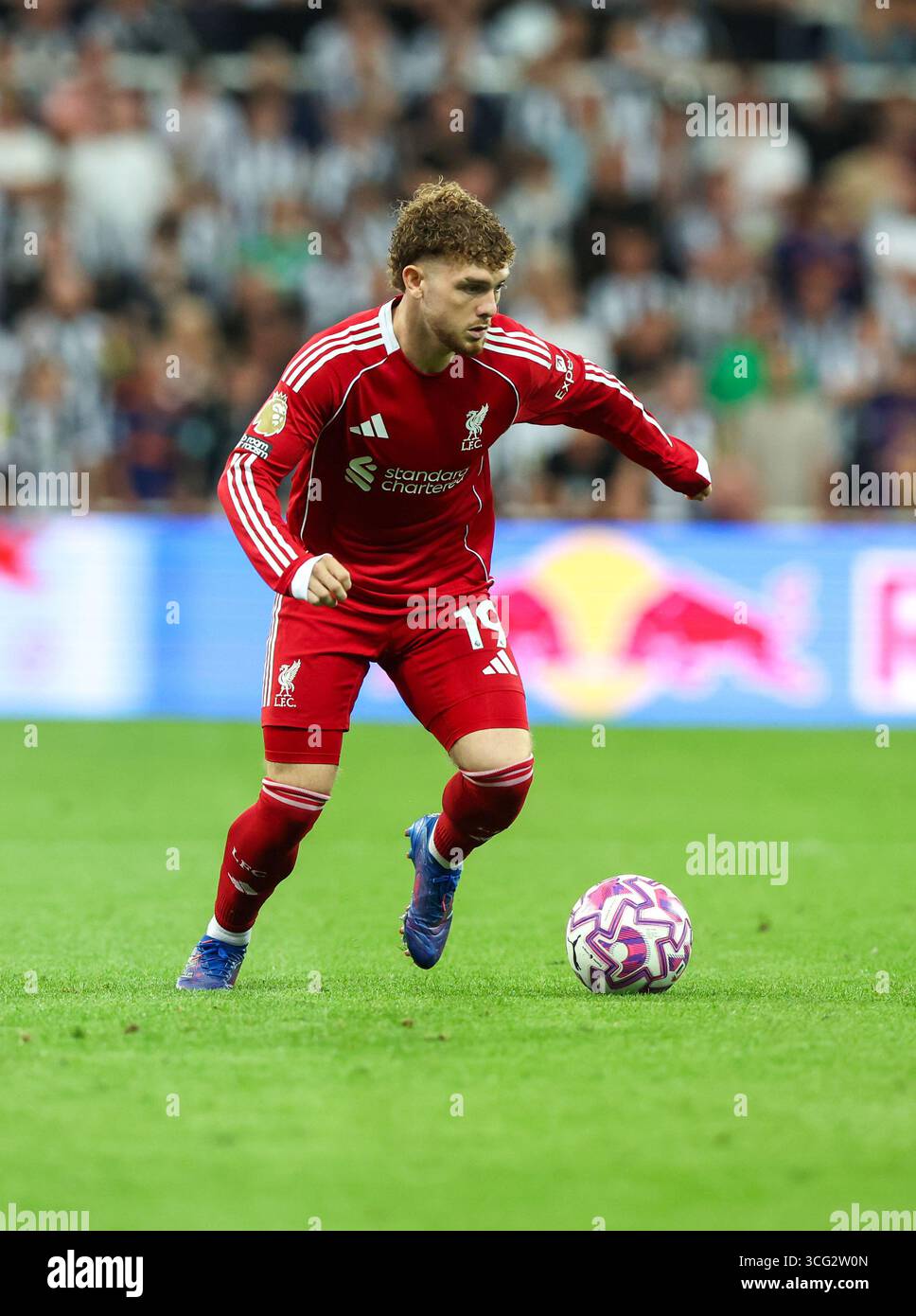 Newcastle upon Tyne, Regno Unito. 25 agosto 2025. Harvey Elliott del Liverpool durante la partita Newcastle United vs Liverpool Premier League al St. James' Park, Newcastle upon Tyne. Il credito per immagini dovrebbe essere: Nigel Roddis/Sportimage Credit: Sportimage Ltd/Alamy Live News Foto Stock