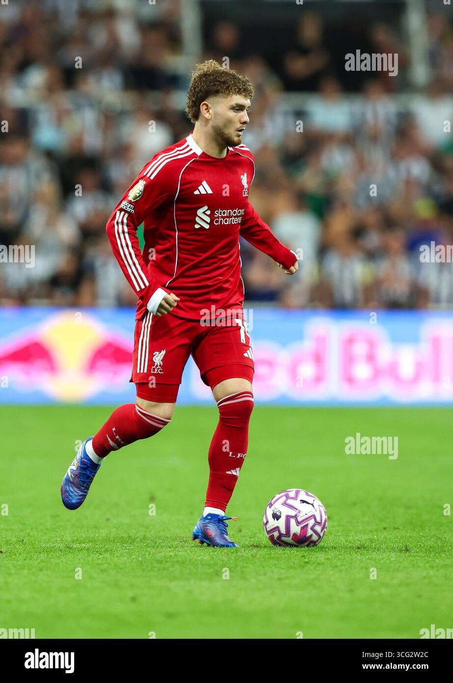 Newcastle upon Tyne, Inghilterra, 25 agosto 2025. Harvey Elliott del Liverpool durante la partita Newcastle United vs Liverpool Premier League al St. James' Park, Newcastle upon Tyne. Il credito immagine dovrebbe essere: Nigel Roddis / Sportimage Foto Stock