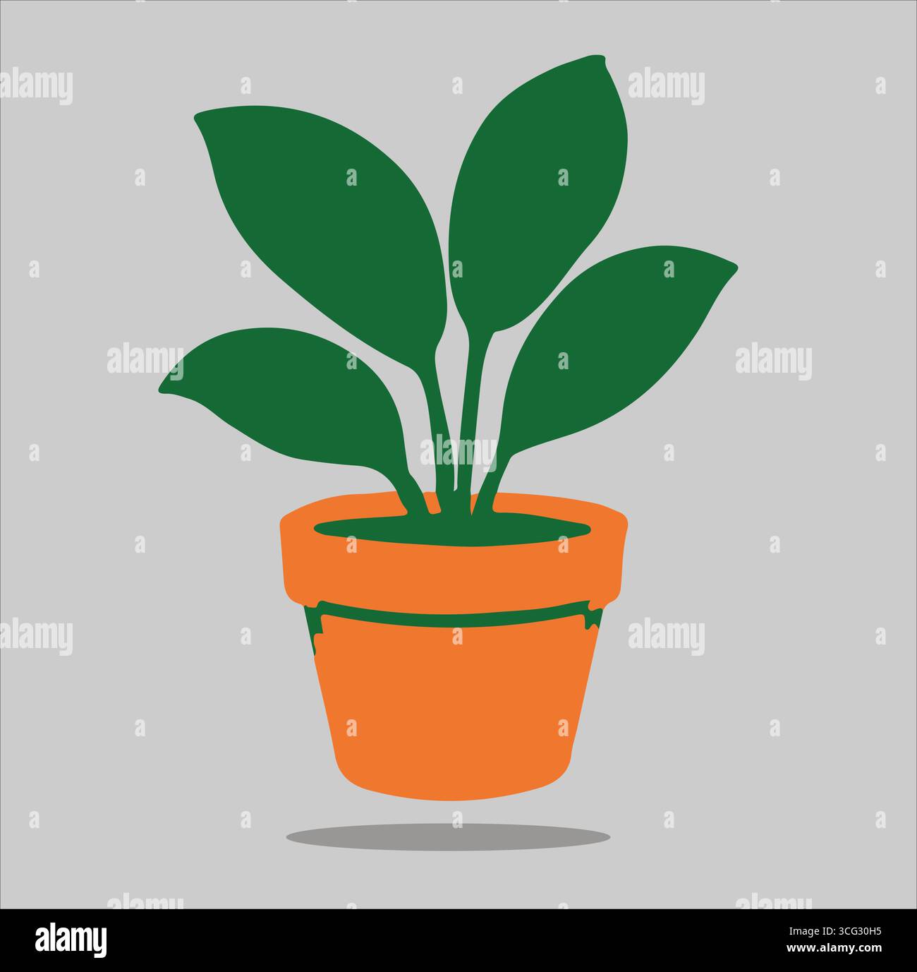 La pianta verde nel vaso Illustrazione Vettoriale