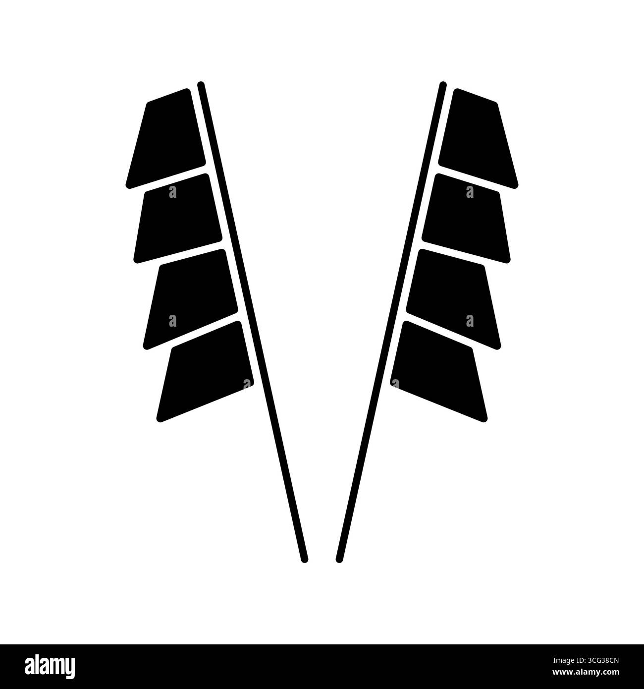 illustrazione vettoriale di una coppia di bandiere o pennant sui pali Illustrazione Vettoriale