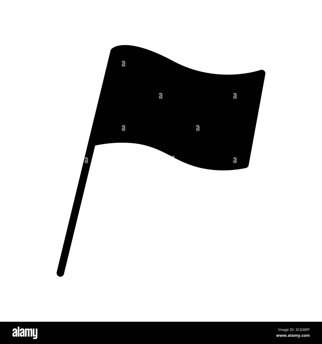 semplice flag di oscillazione sull'icona del polo vettore piatto Illustrazione Vettoriale