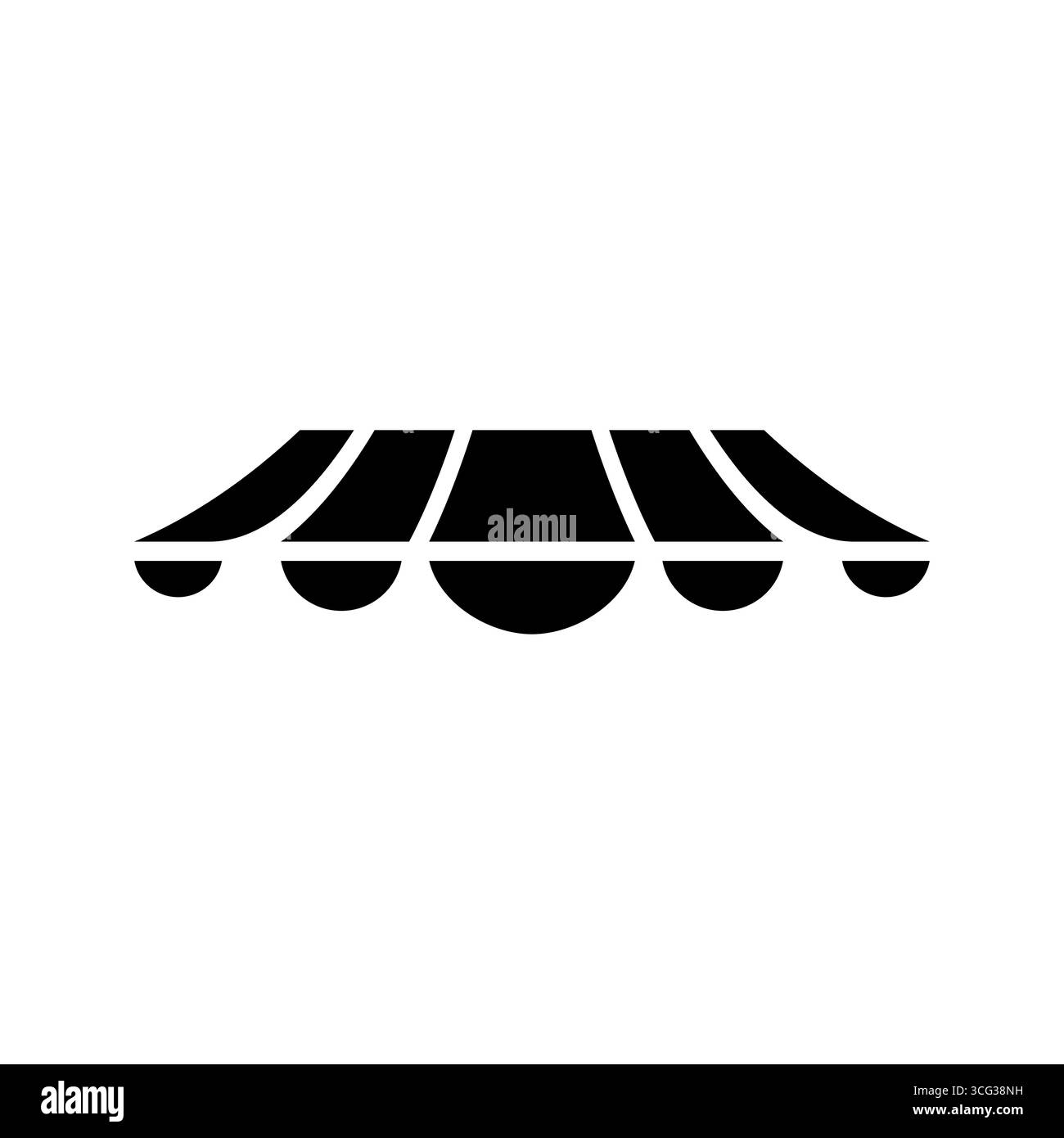 simbolo dell'icona della tenda del mercato del punto vendita isolato su sfondo bianco Illustrazione Vettoriale