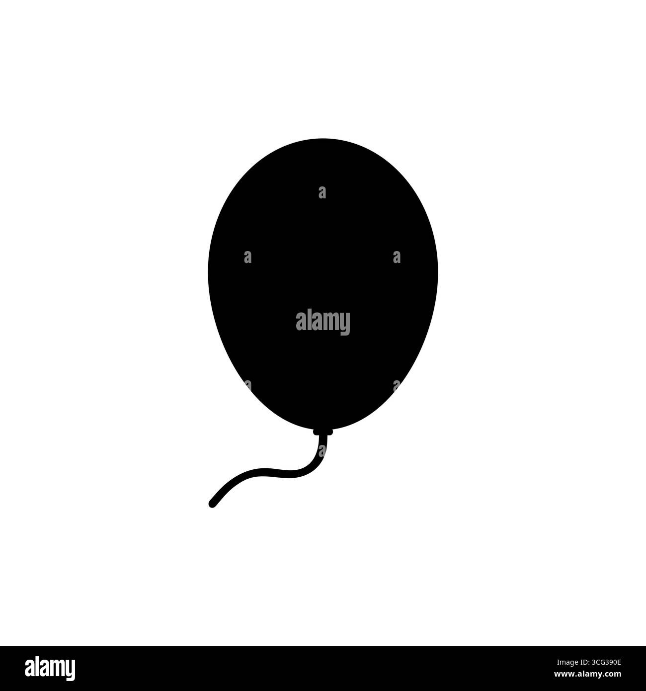 immagine vettoriale in bianco e nero di un semplice palloncino con una stringa, raffigurata con un contorno sottile. questa icona minimalista è spesso associata a cel Illustrazione Vettoriale