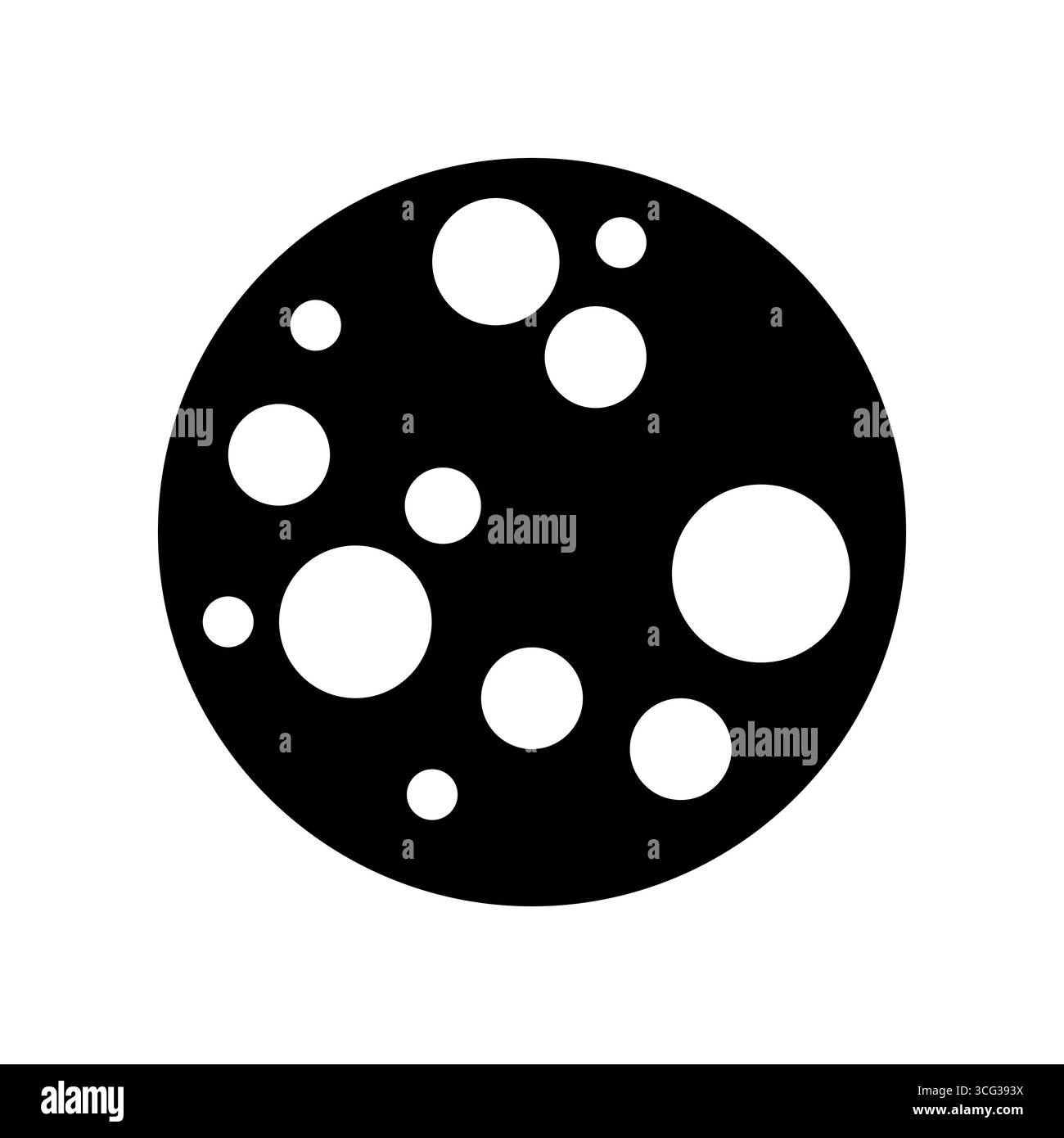 icona a forma di luna bianca e nera con design minimalista vettoriale Illustrazione Vettoriale