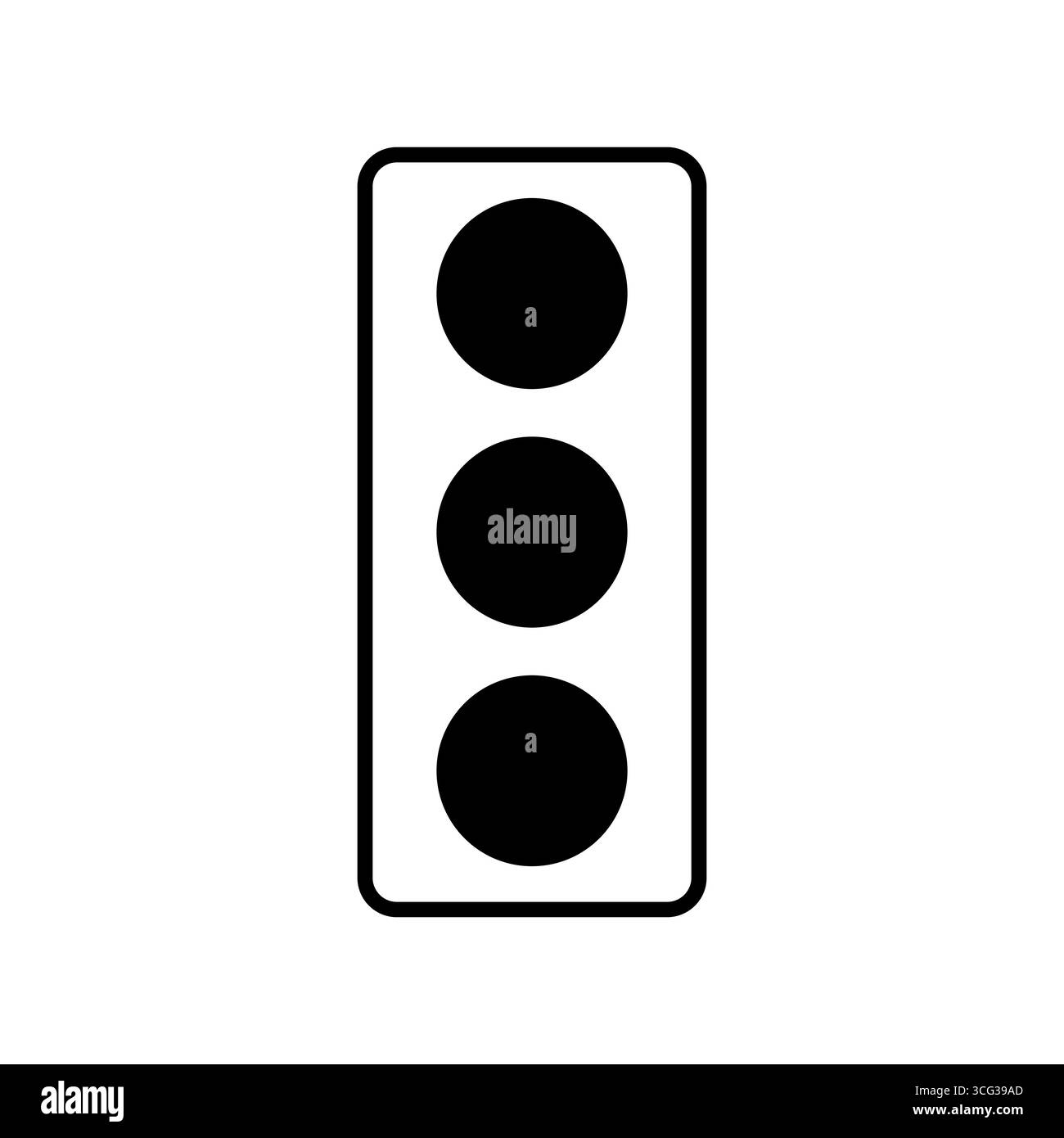 illustrazione vettoriale di un semaforo con tre cerchi neri pieni. il design semplice rappresenta segnali stradali, trasporti e sicurezza stradale Illustrazione Vettoriale