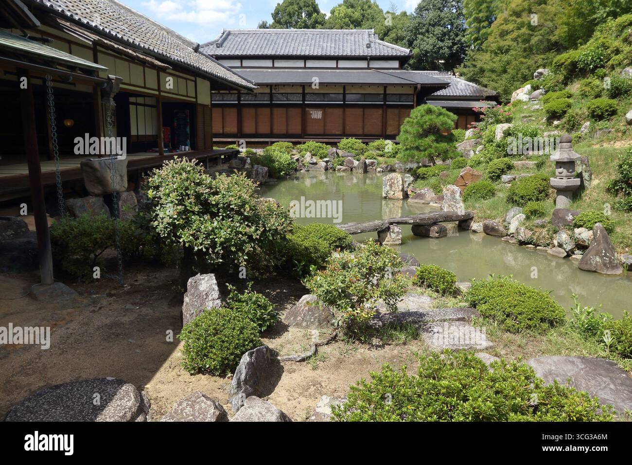 Bellissimo giardino giapponese del tempio Chishaku-in a Kyoto Foto Stock