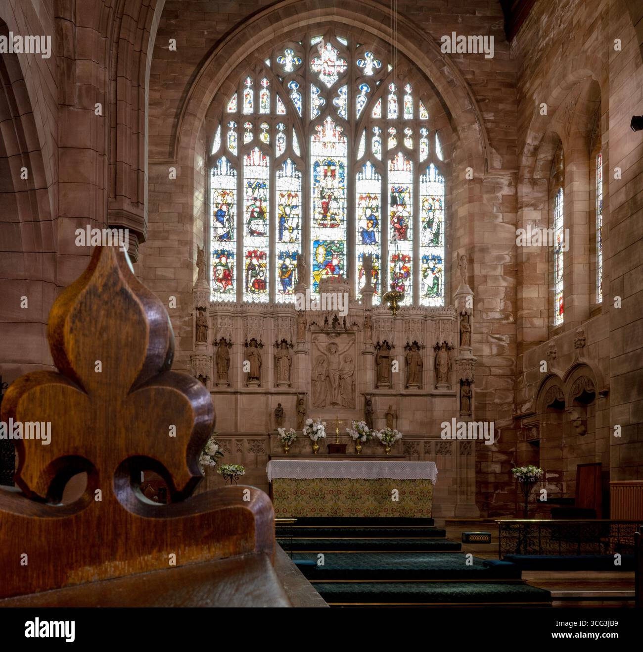 St John's Church, Barmouth, Gwynedd, Galles nord-occidentale, Galles, Regno Unito - edificio classificato di grado II* - Vista degli interni Foto Stock
