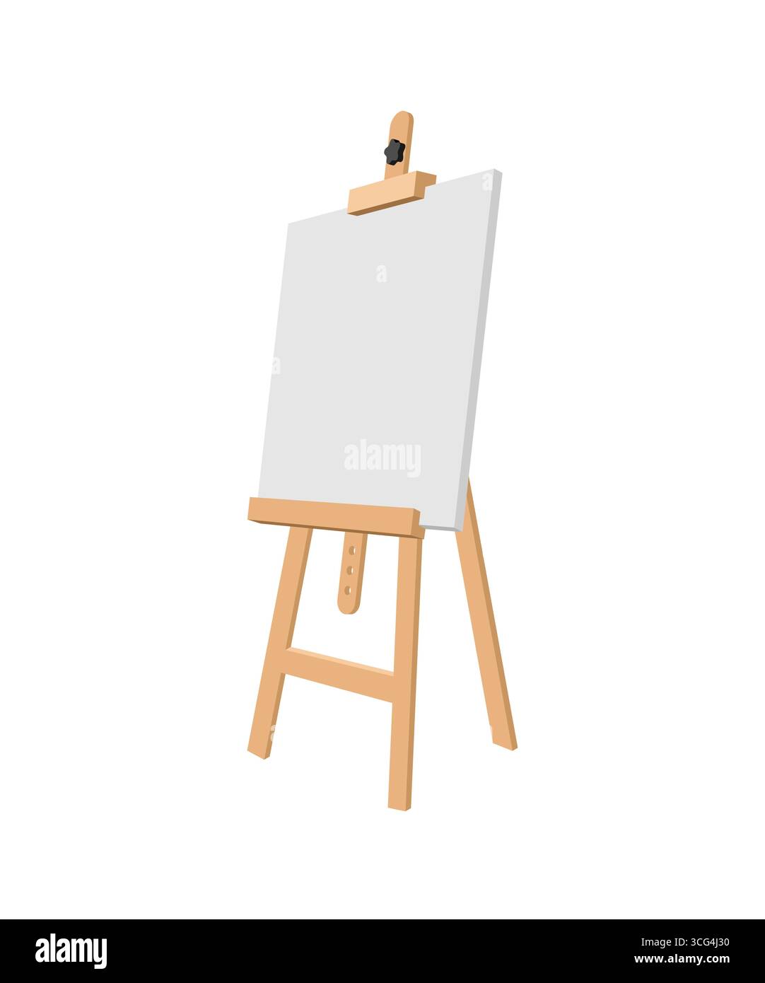 anvas su un cavalletto. Concetto perfetto per creatività, pittura e ispirazione artistica. Illustrazione Vettoriale