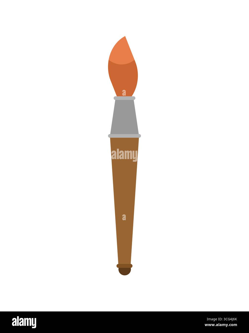 pennello. Design semplice ed elegante per arte, creatività, pittura, educazione, disegno, strumenti digitali e concetti artistici in stile grafico moderno. Illustrazione Vettoriale