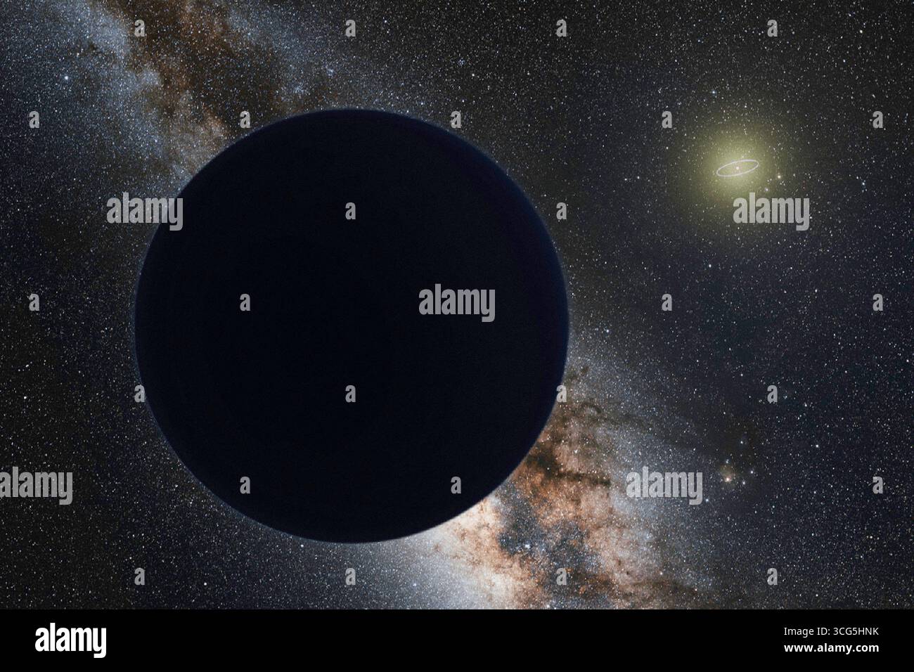 SOL SYSTEM - 2018 - l'impressione dell'artista del misterioso e controverso pianeta 9 - un possibile nono pianeta nel nostro sistema solare, che si libra al ed Foto Stock