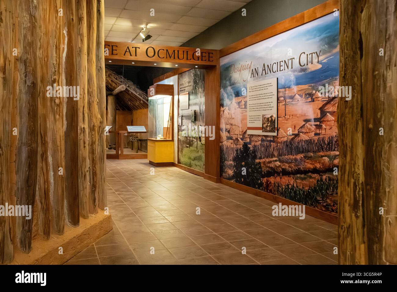 Museo dell'Ocmulgee Mounds National Historical Park di Macon, Georgia. (USA) Foto Stock
