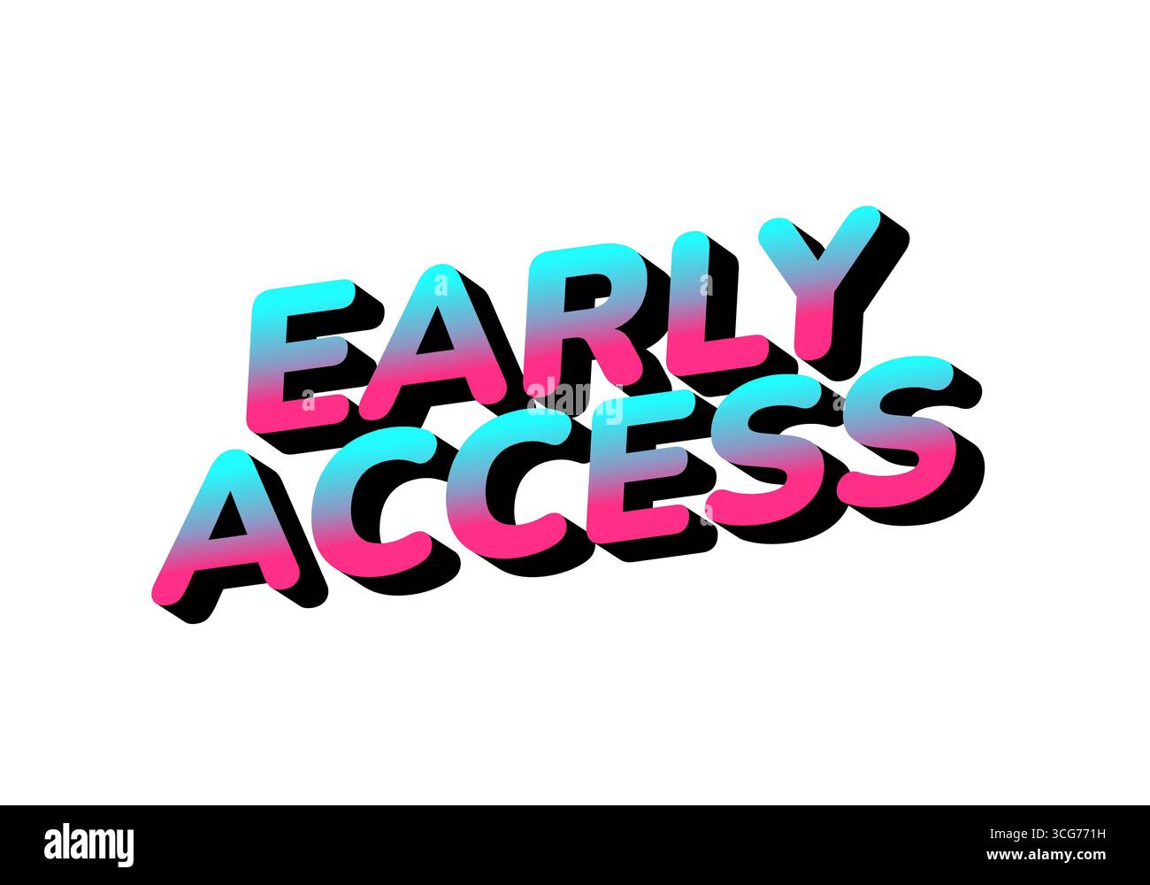Testo stilizzato con accesso anticipato in colori vivaci con effetto sfumato Illustrazione Vettoriale