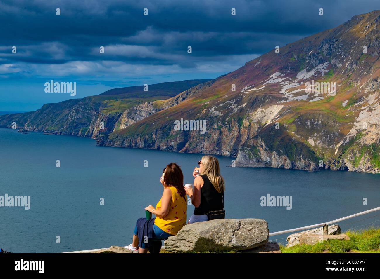 Slieve League o Slieve Laig Cliffs County Donegal Irlanda Foto Stock