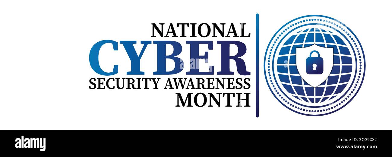 National Cyber Security Awareness Month Modern background Illustrazione Vettoriale