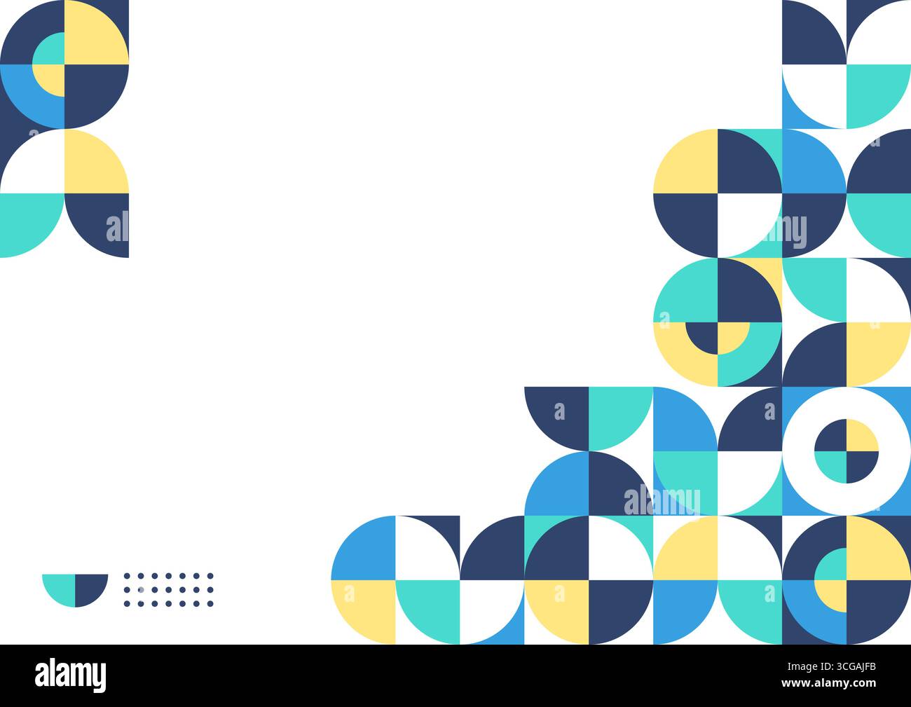 un motivo geometrico blu e giallo con sfondo bianco Illustrazione Vettoriale