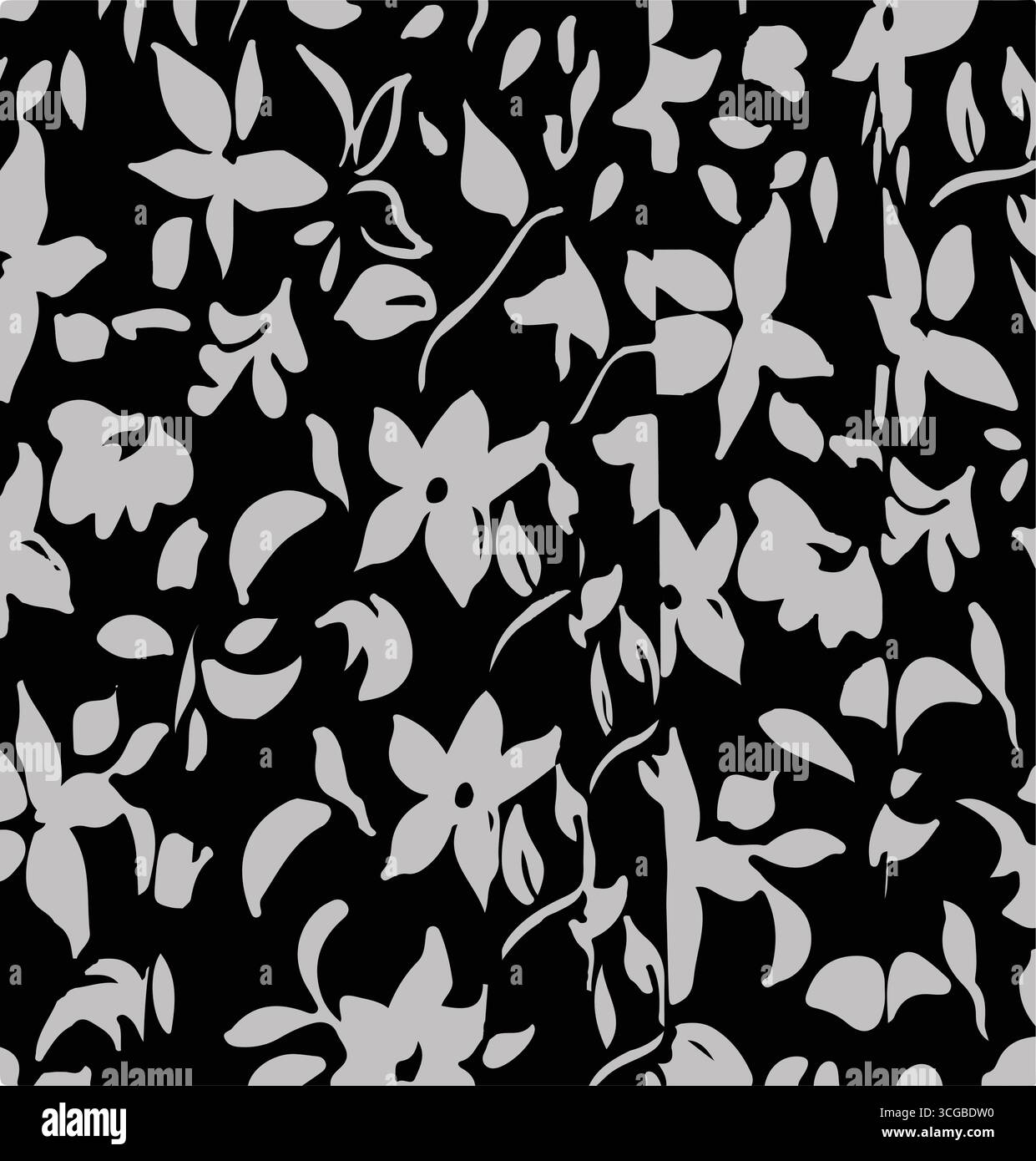 fiori di acquerello con foglie. motivo senza cuciture con fiori d'acquerello. Stampa acquerello in stile vintage rustico, tessuto o carta da parati. Illustrazione Vettoriale