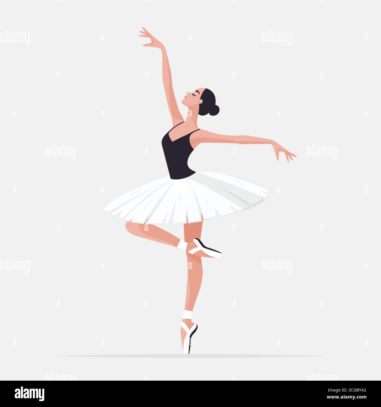 Ballerino classico con design vettoriale piatto in tutu. Illustrazione Vettoriale