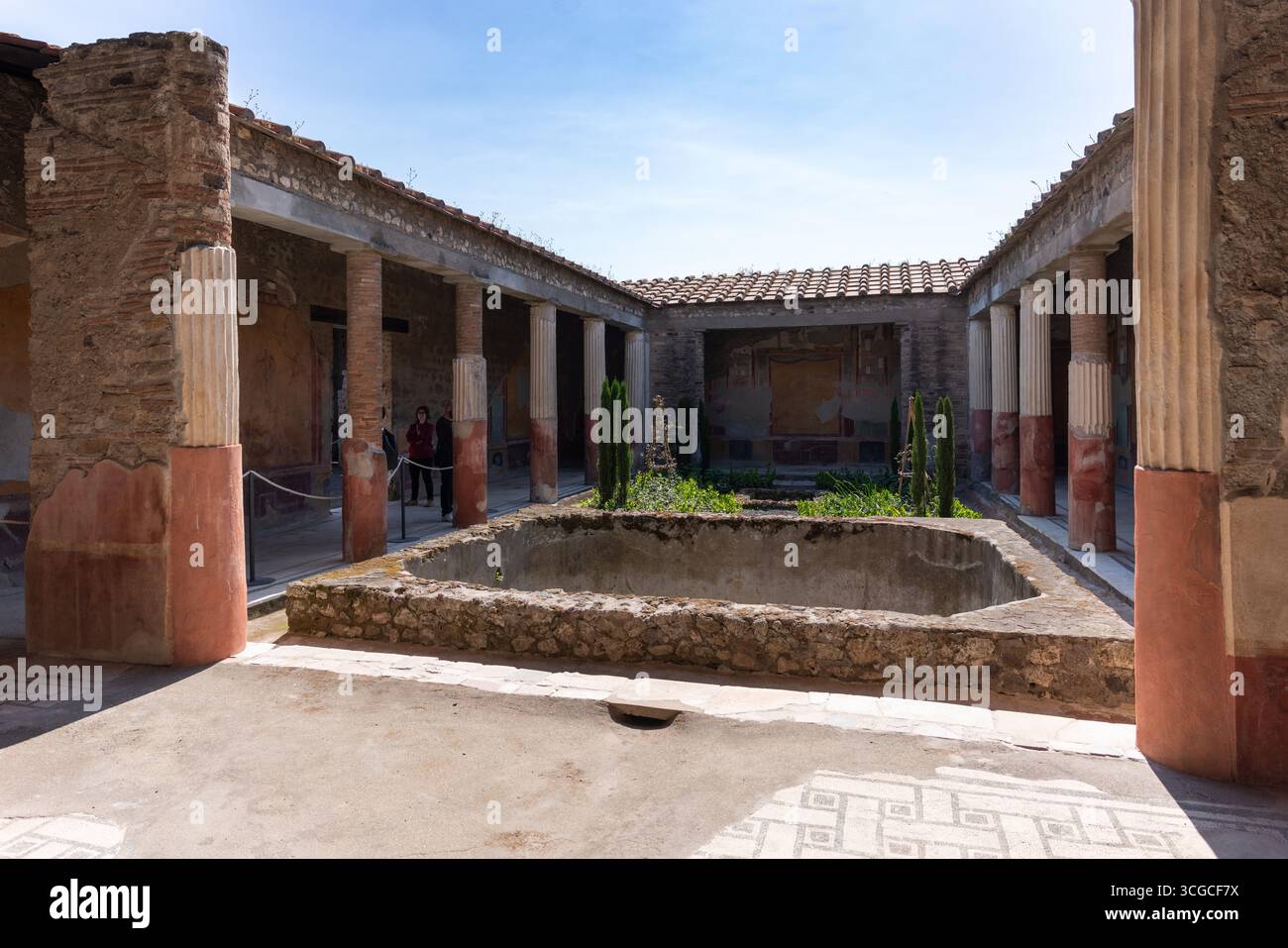 Casa dei Dioscuri, una delle case più grandi e sontuose del sito archeologico di Pompei, in Italia Foto Stock