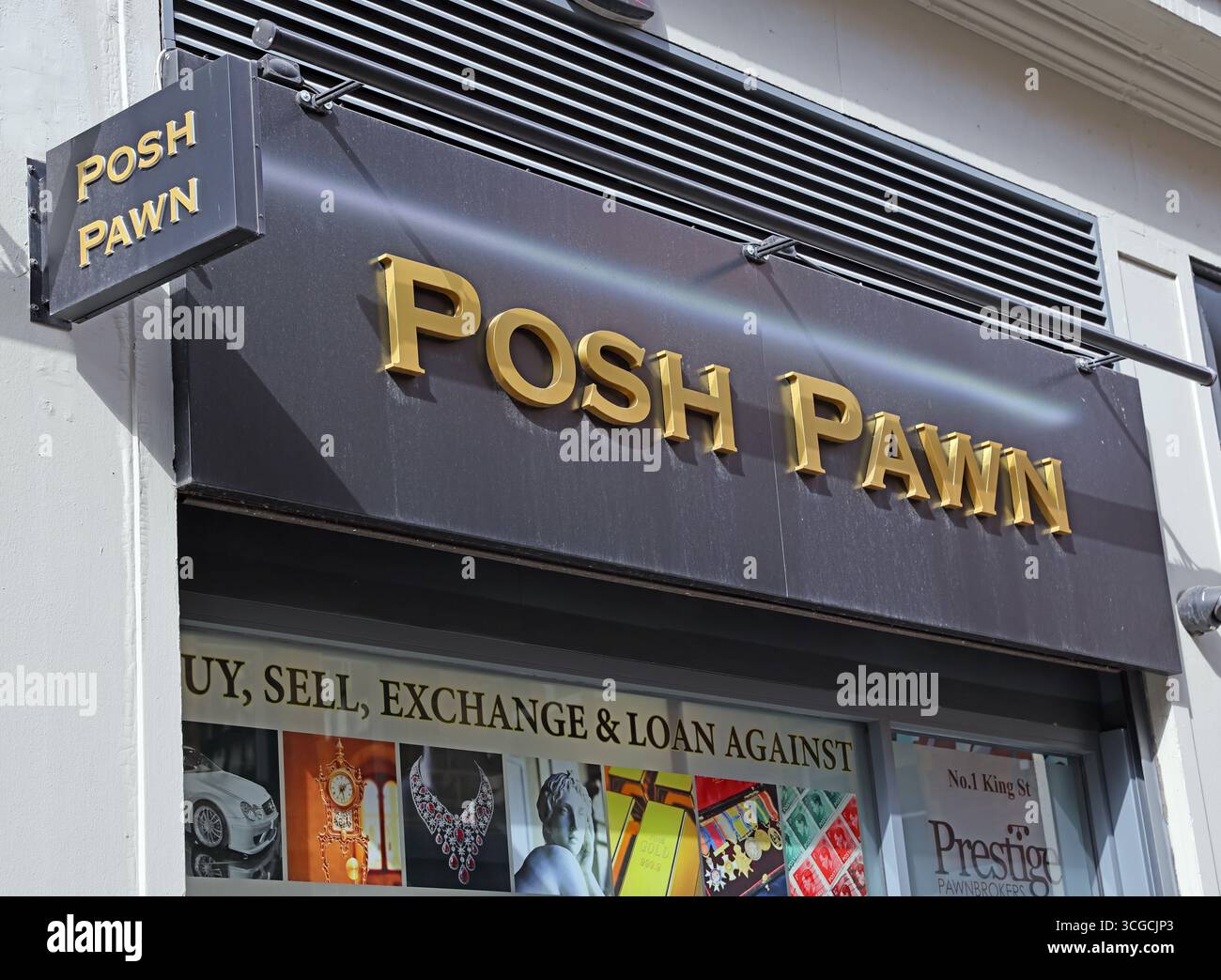 PASH Pawn Shop, King St, Manchester, Inghilterra Foto Stock